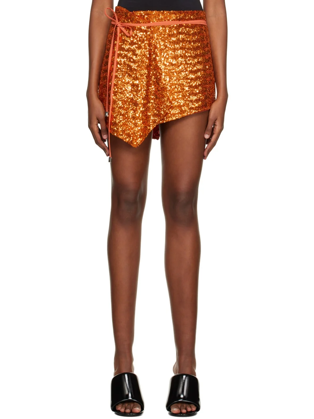asymmetric sequined miniskirt - 1