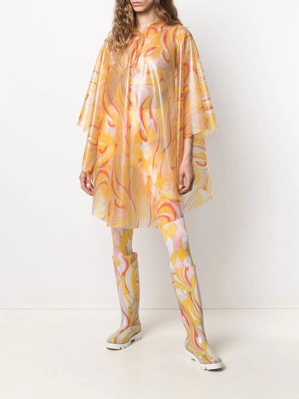 Vortici-print rain cape - 2