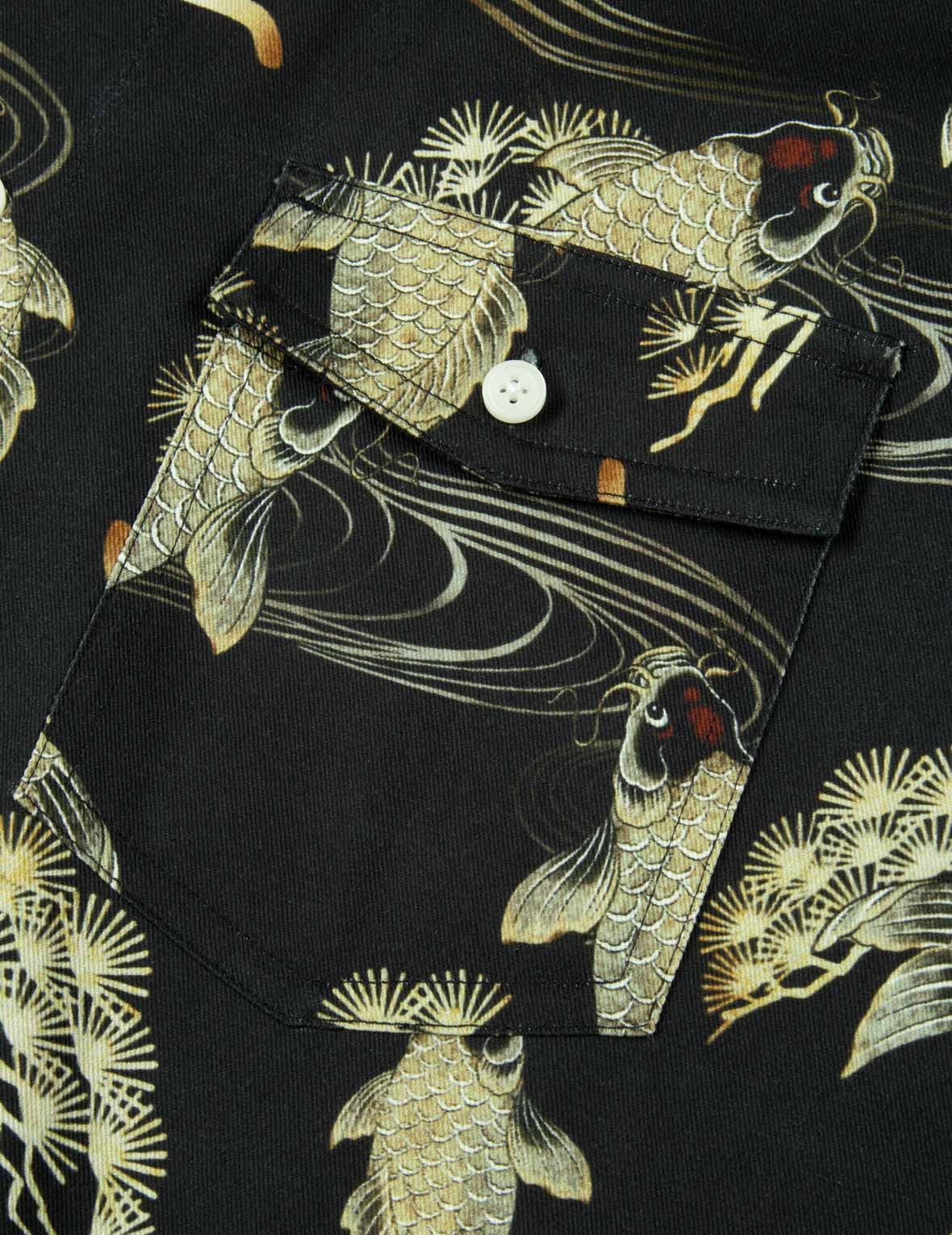 ALLOVER CARP AND SEAGULL PRINT OVERSIZED SHIRT - 10