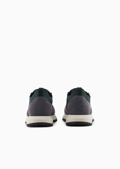 EMPORIO ARMANI Knit sneakers with suede details outlook