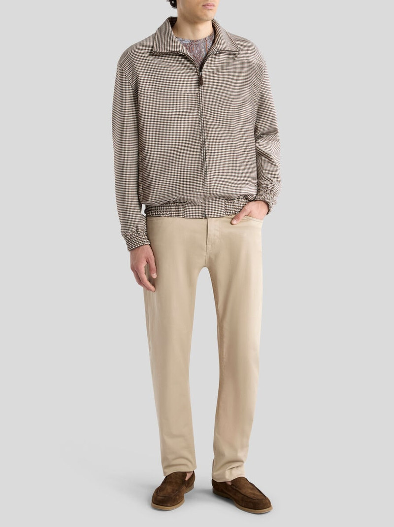Etro TURTLENECK JACKET IN STRETCH WOOL WITH GINGHAM MOTIF outlook