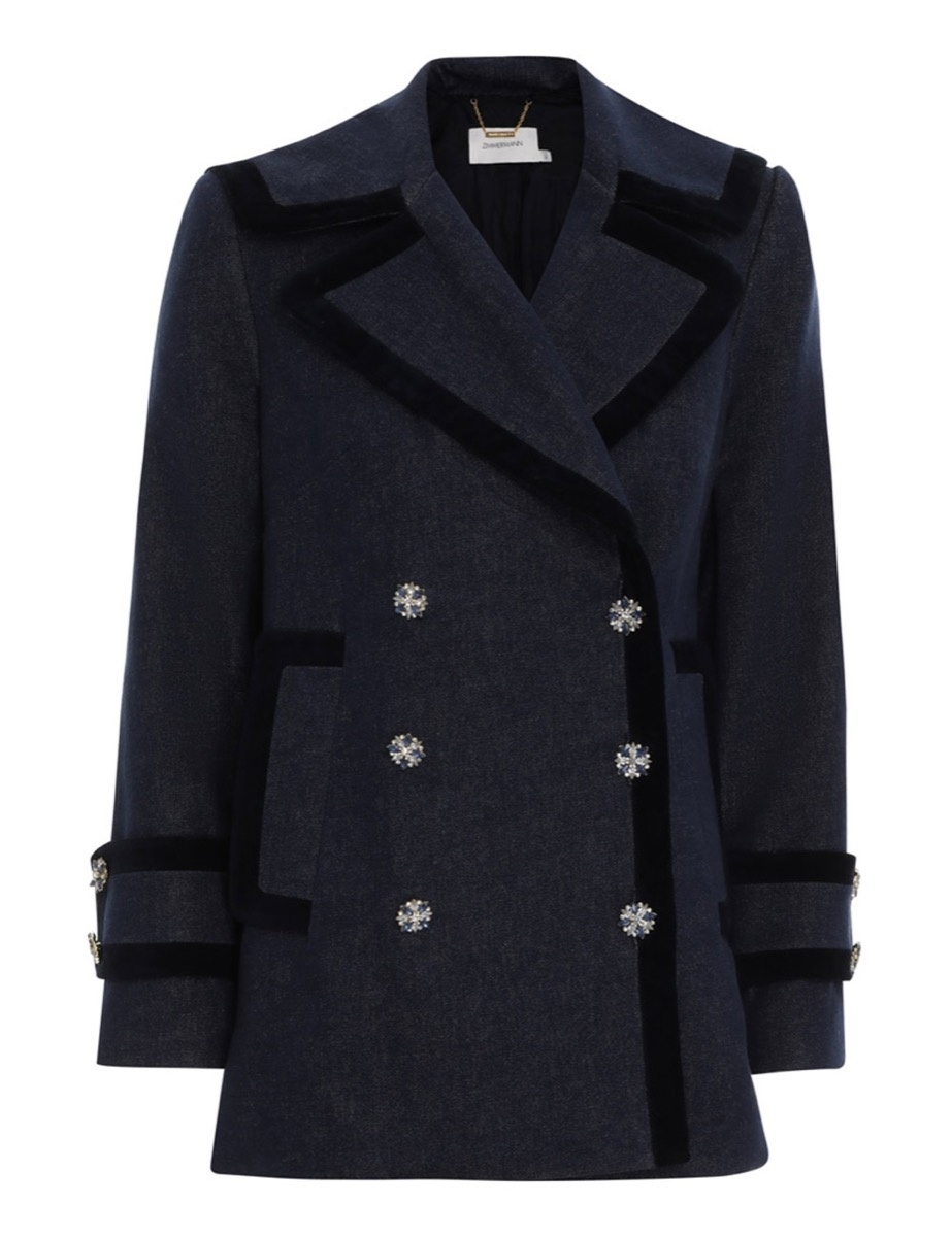 KALEIDOSCOPE DENIM PEACOAT - 1