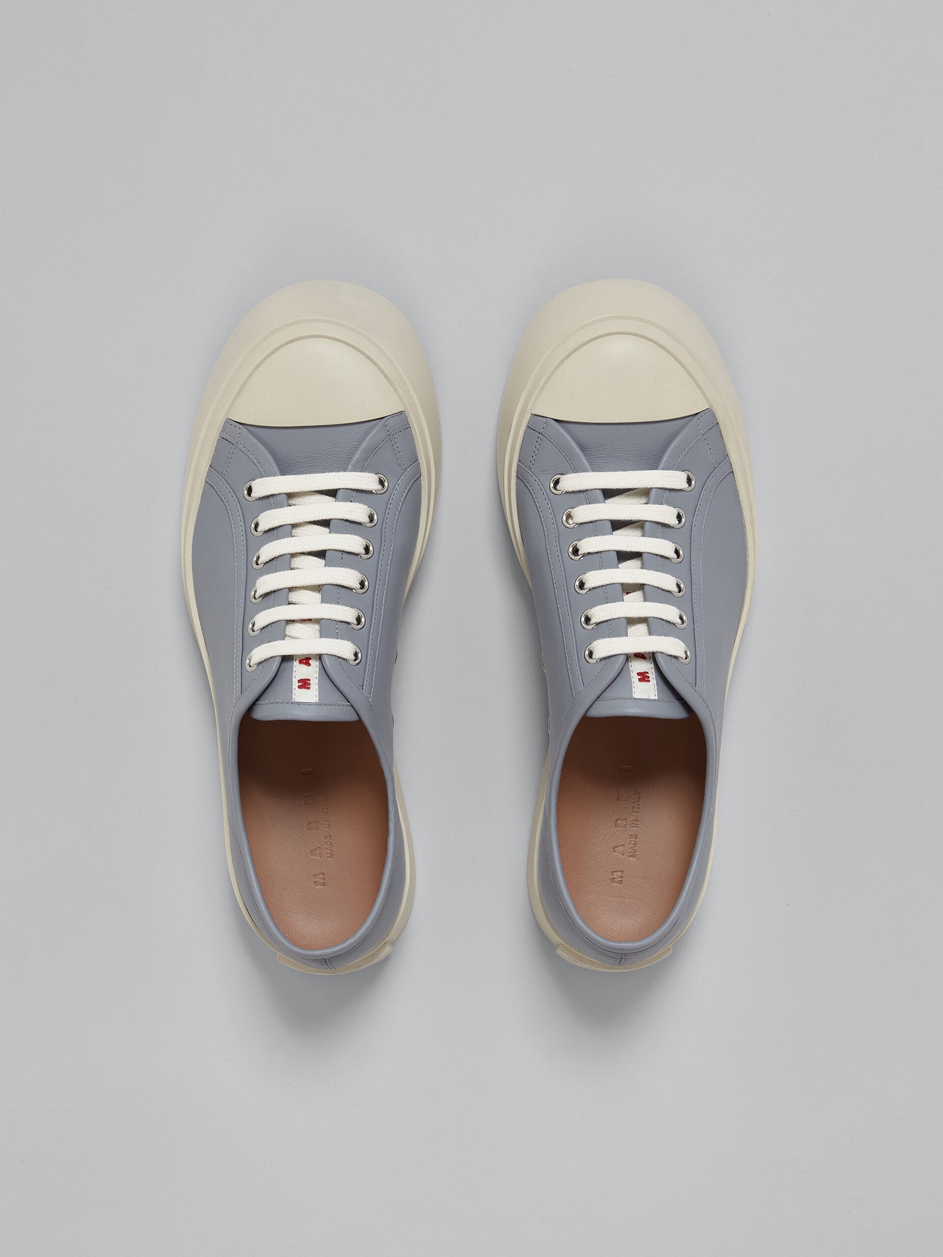 GREY NAPPA LEATHER PABLO SNEAKER - 4