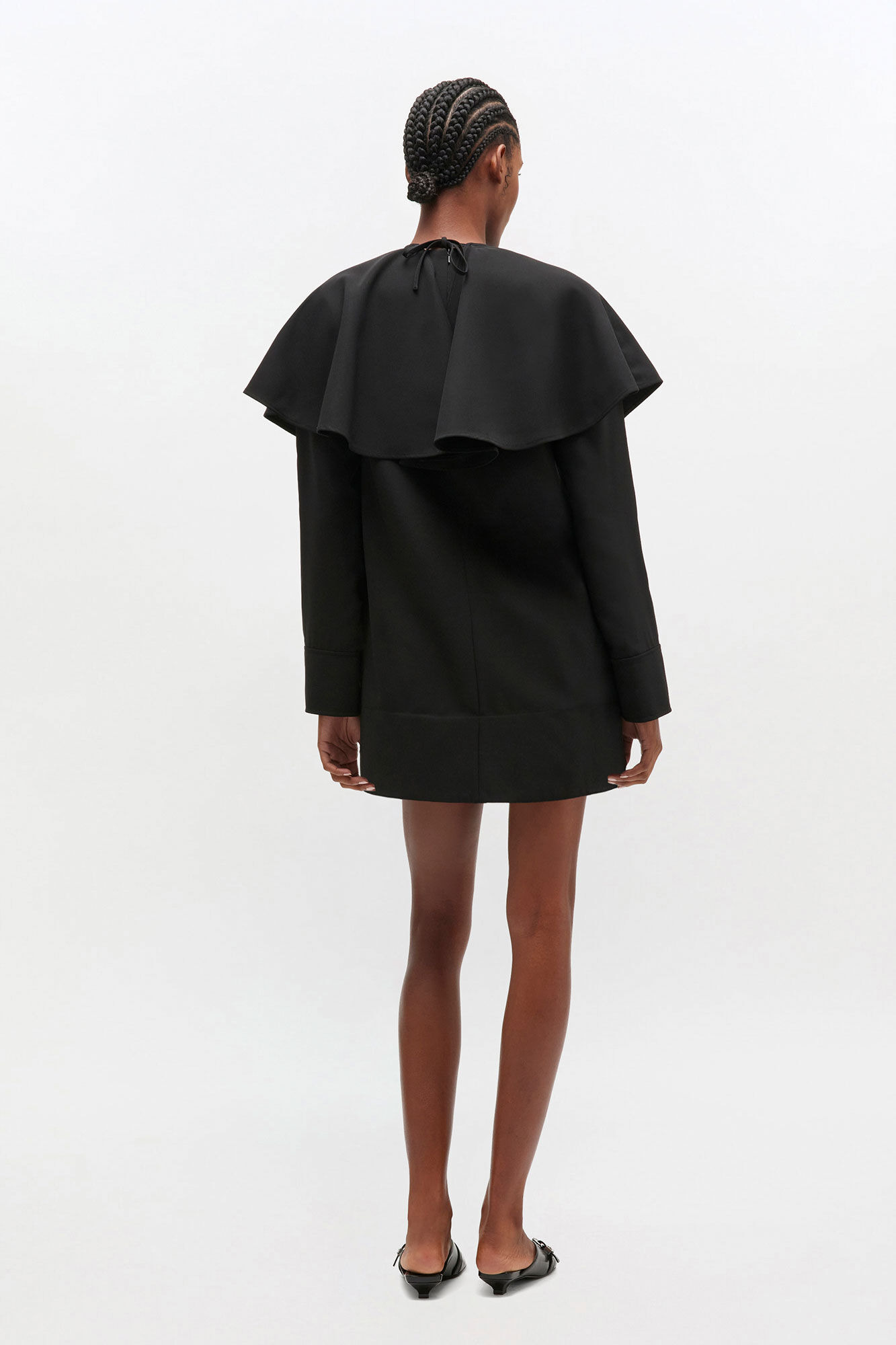 BLACK CIRCLE COLLAR DRESS - 3