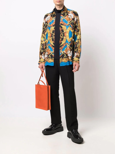 Moschino bear-motif silk shirt outlook