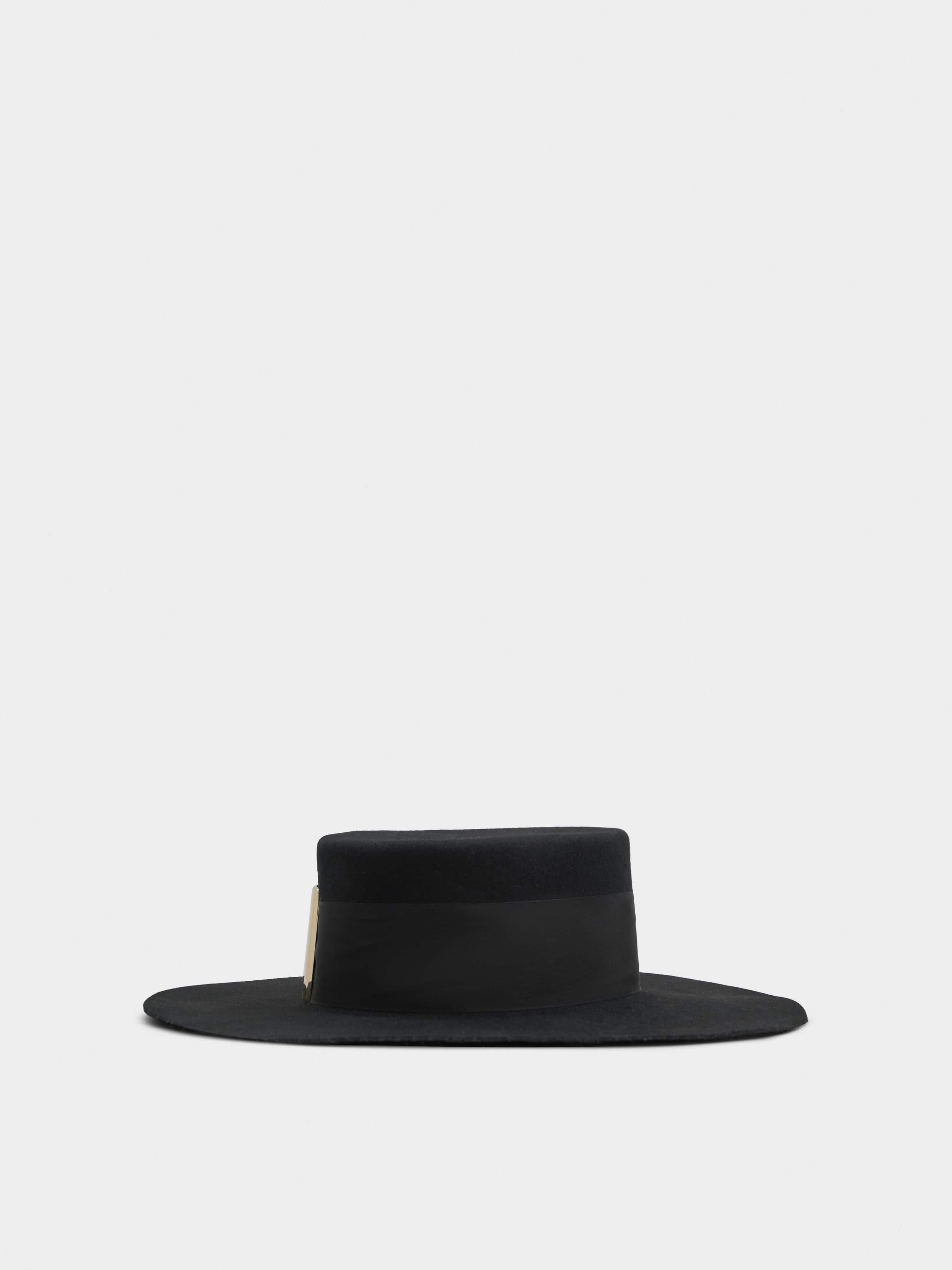 Très Vivier Metal Buckle Hat in Felt - 1