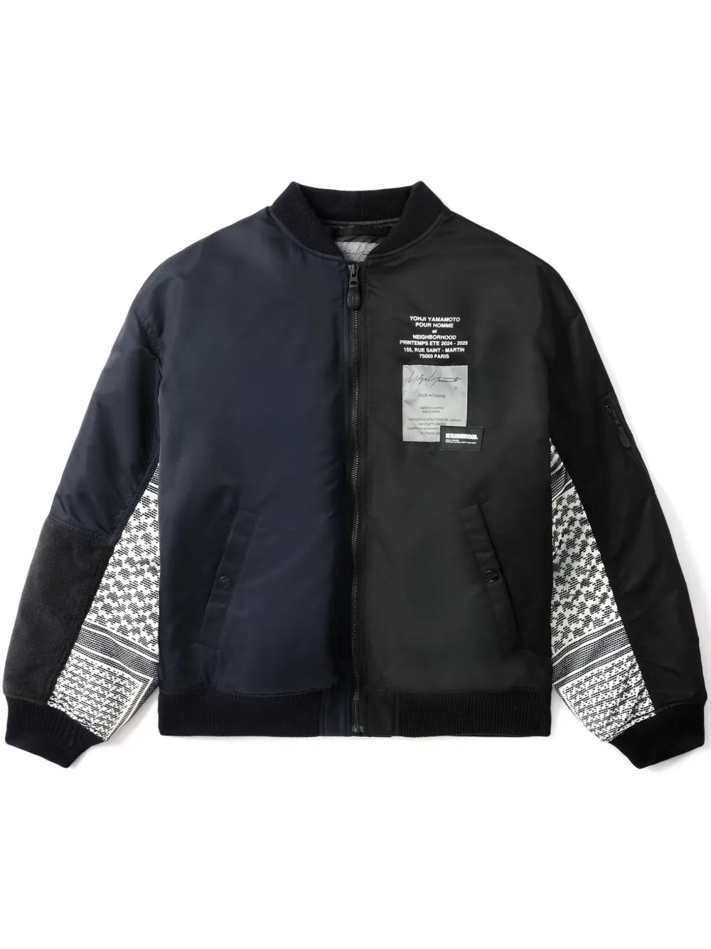 X Neighborhood Contrast-Sleeve Bomber Jacket - 1