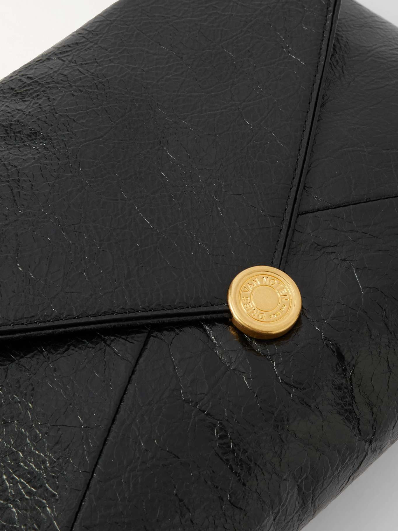 Medium textured-leather clutch Black - 4
