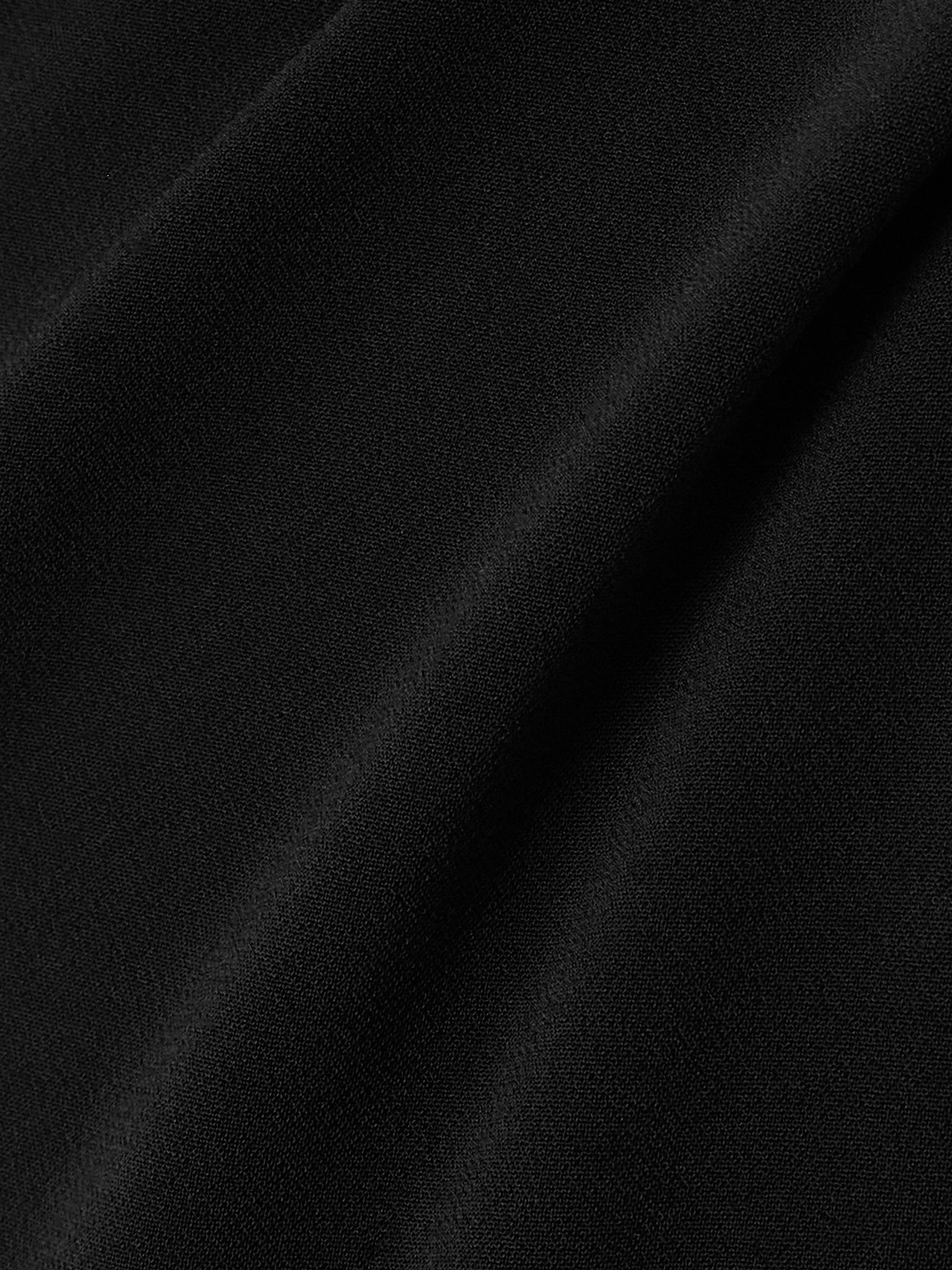 Cape-effect open-back crepe gown Black - 4