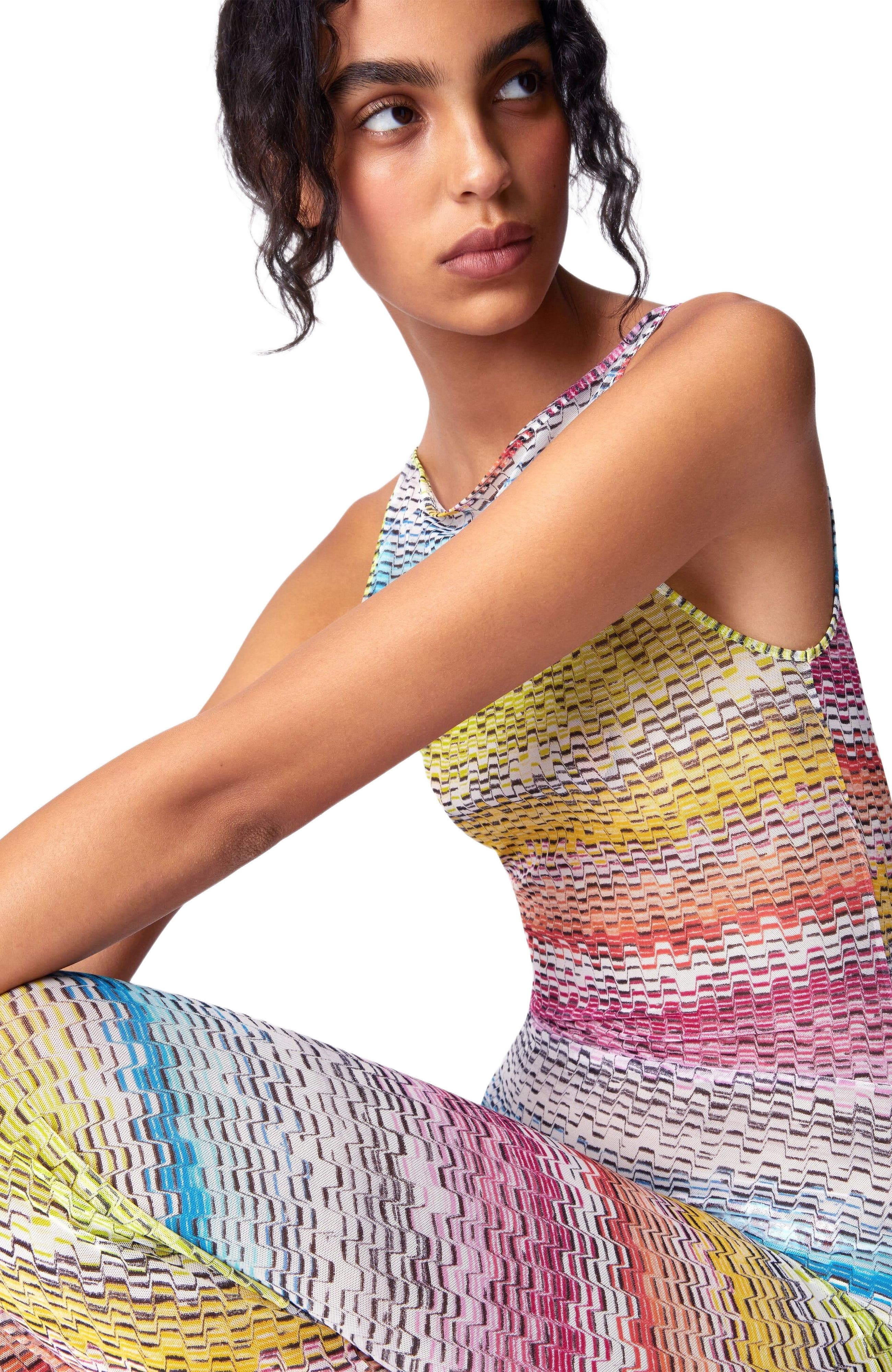 Missoni Long Sleeveless Dress In Printed Tulle in Multicoloured 1 at Nordstrom - 2