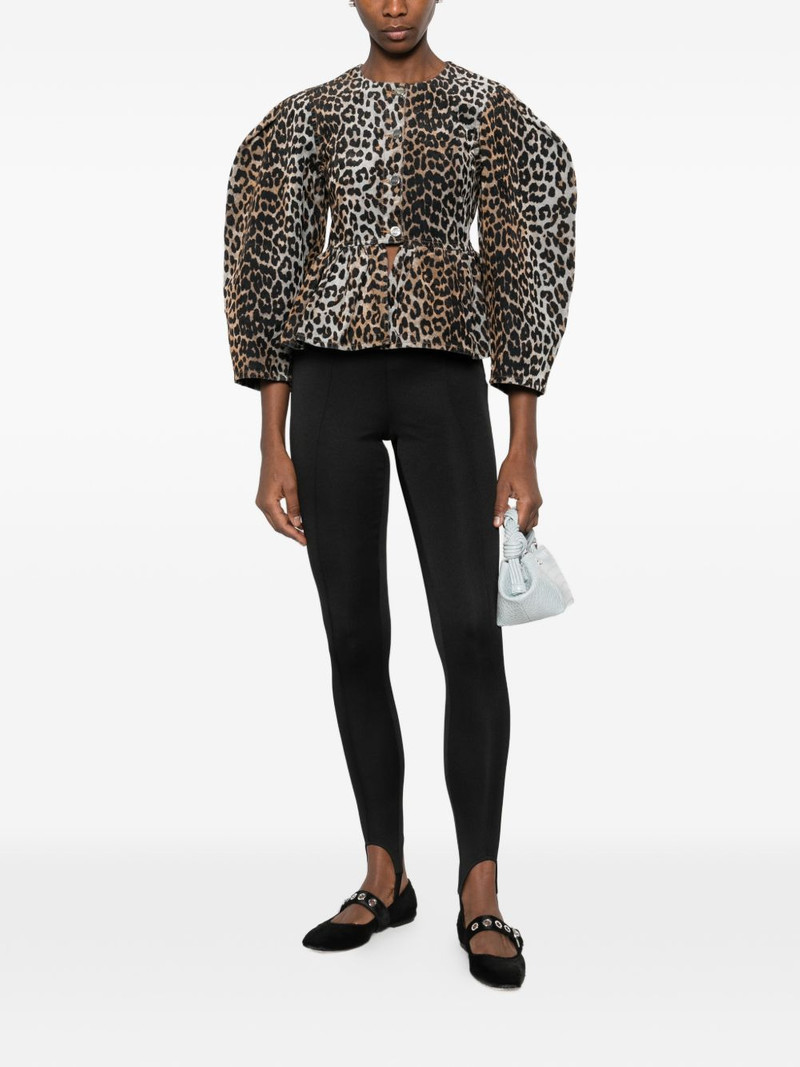 GANNI animal-print fitted jacket outlook