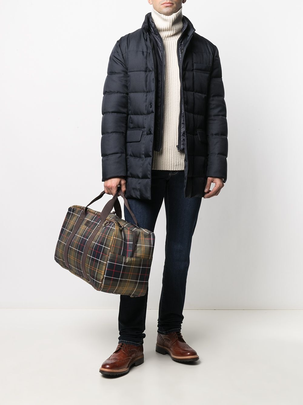 plaid check luggage bag - 2