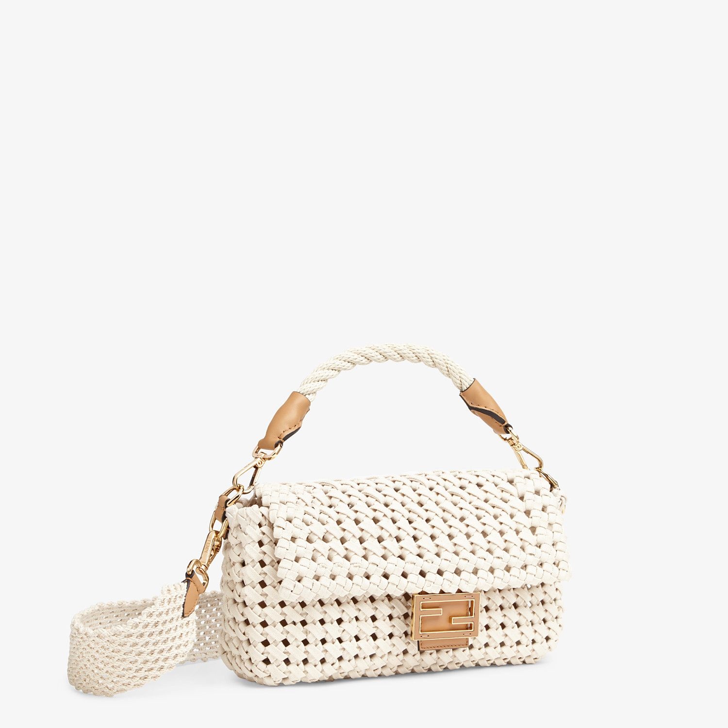 Beige canvas interlace bag - 3