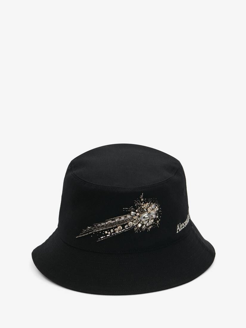Men's Astral Jewel Embroidery Bucket Hat in Black - 1