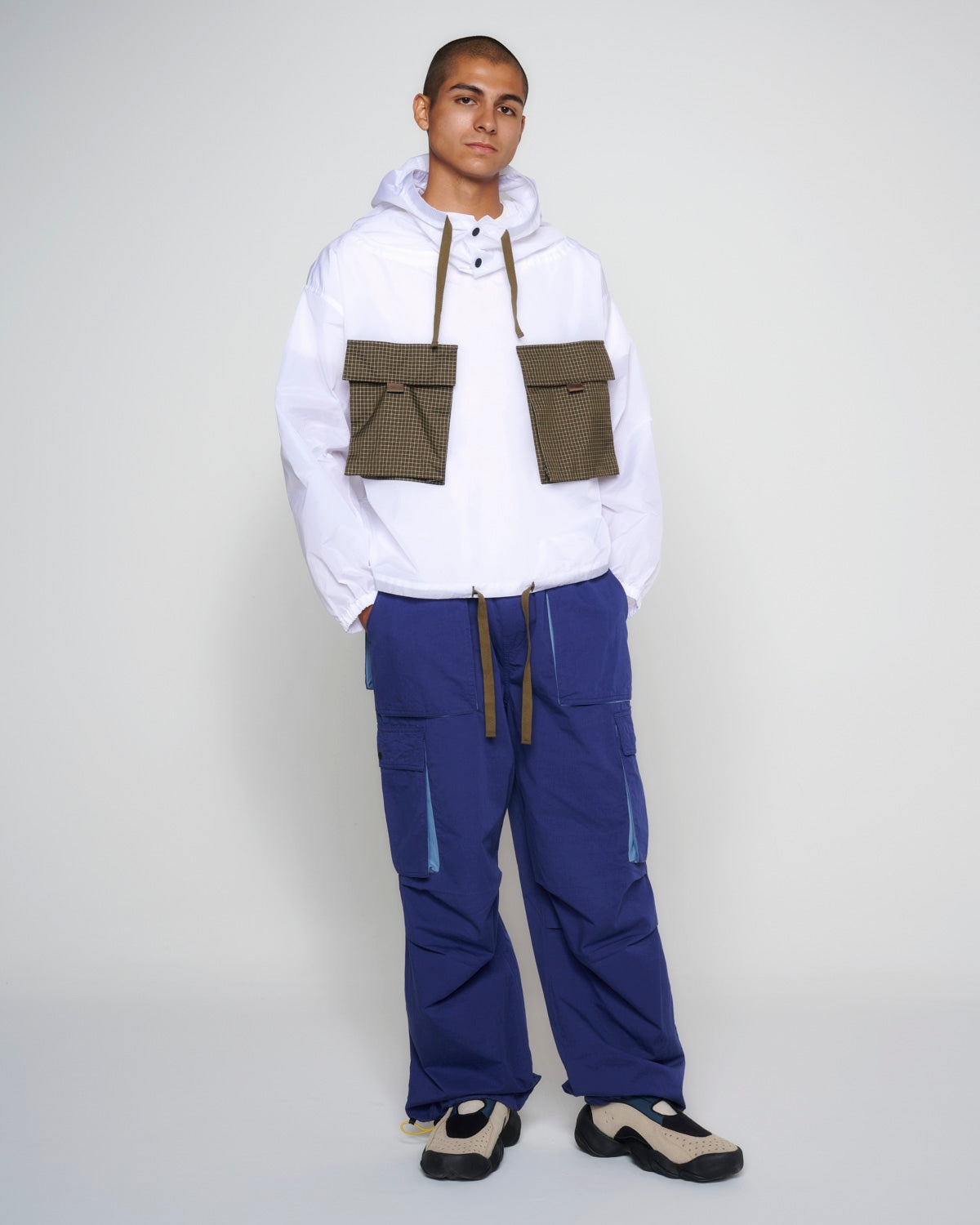 Translucent Military Smock Jacket - White - 10