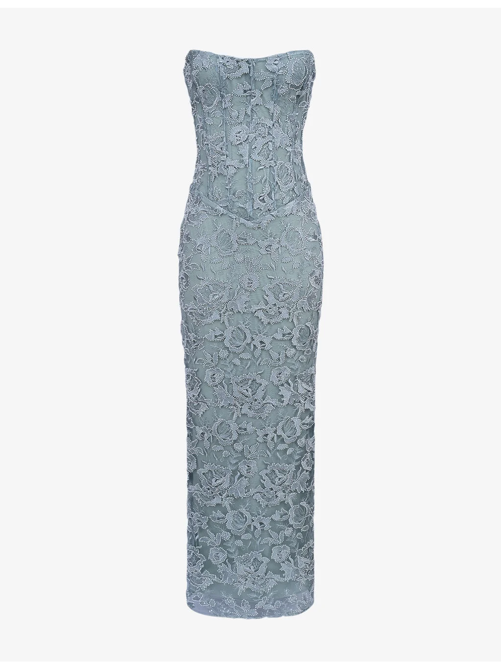 Anisa Hand Beaded Strapless Maxi Dress - 1