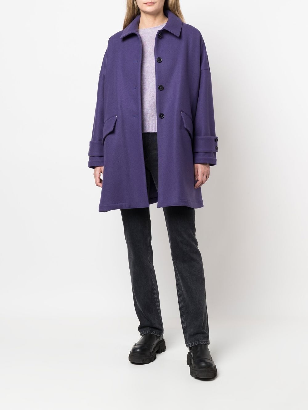 HUMBIE Purple Wool Overcoat - 2