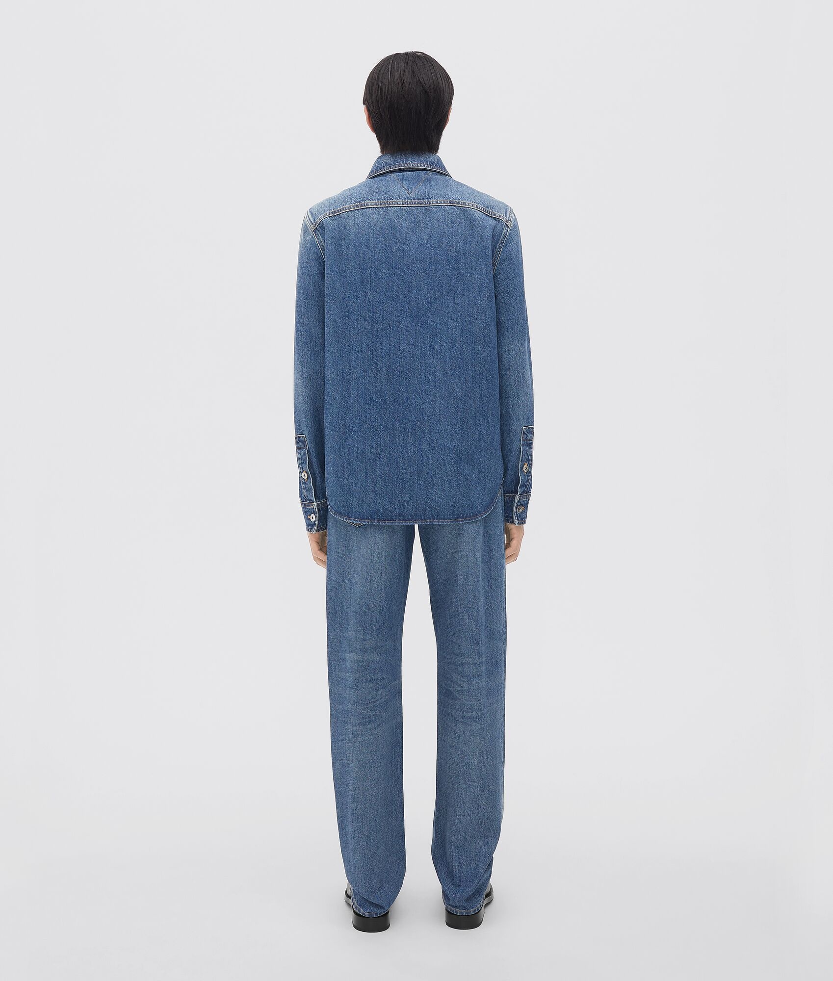 original medium washed denim shirt - 3