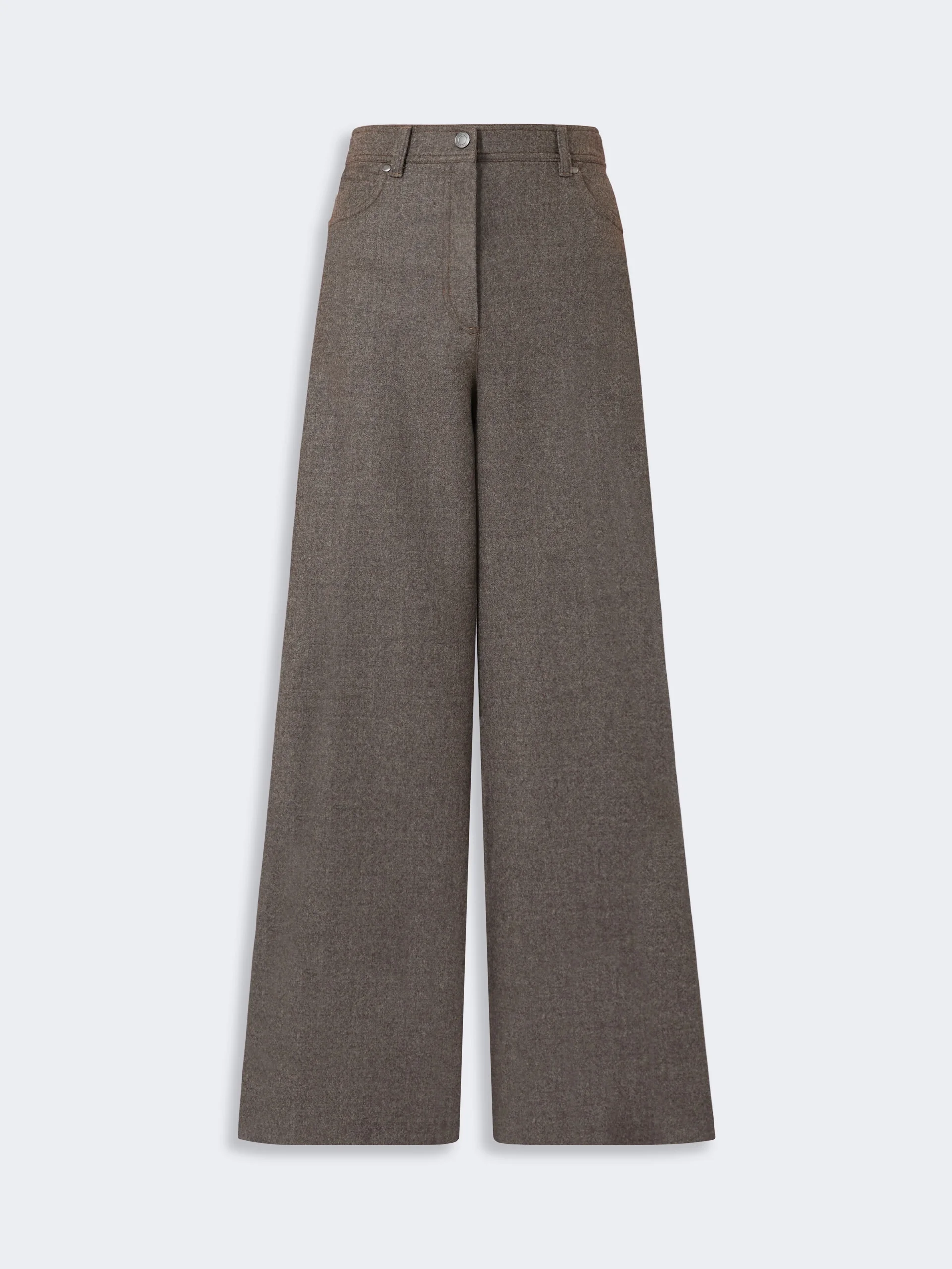 GENNAIO Felted wool wide-leg trousers - BROWN GREY - 1