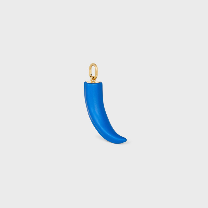 Celine Charms SMALL HORN IN Resin, Leather and Brass with Gold Finish 1