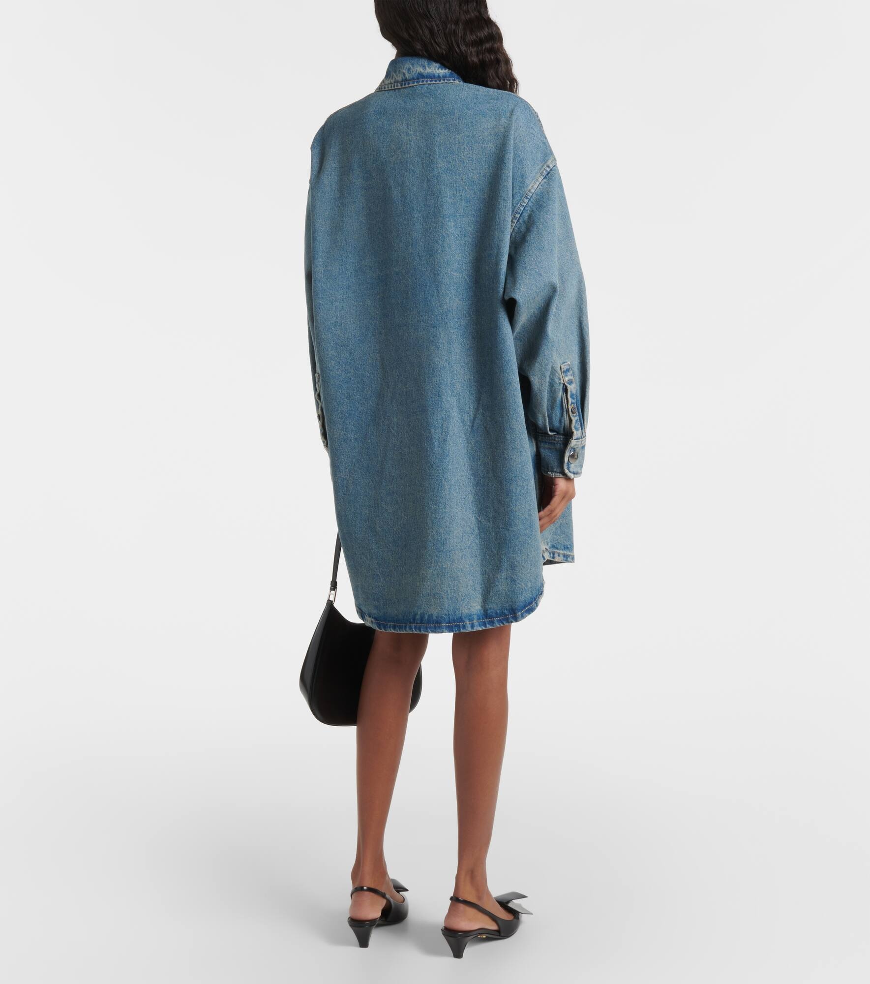 Oversized denim shirt dress - 3