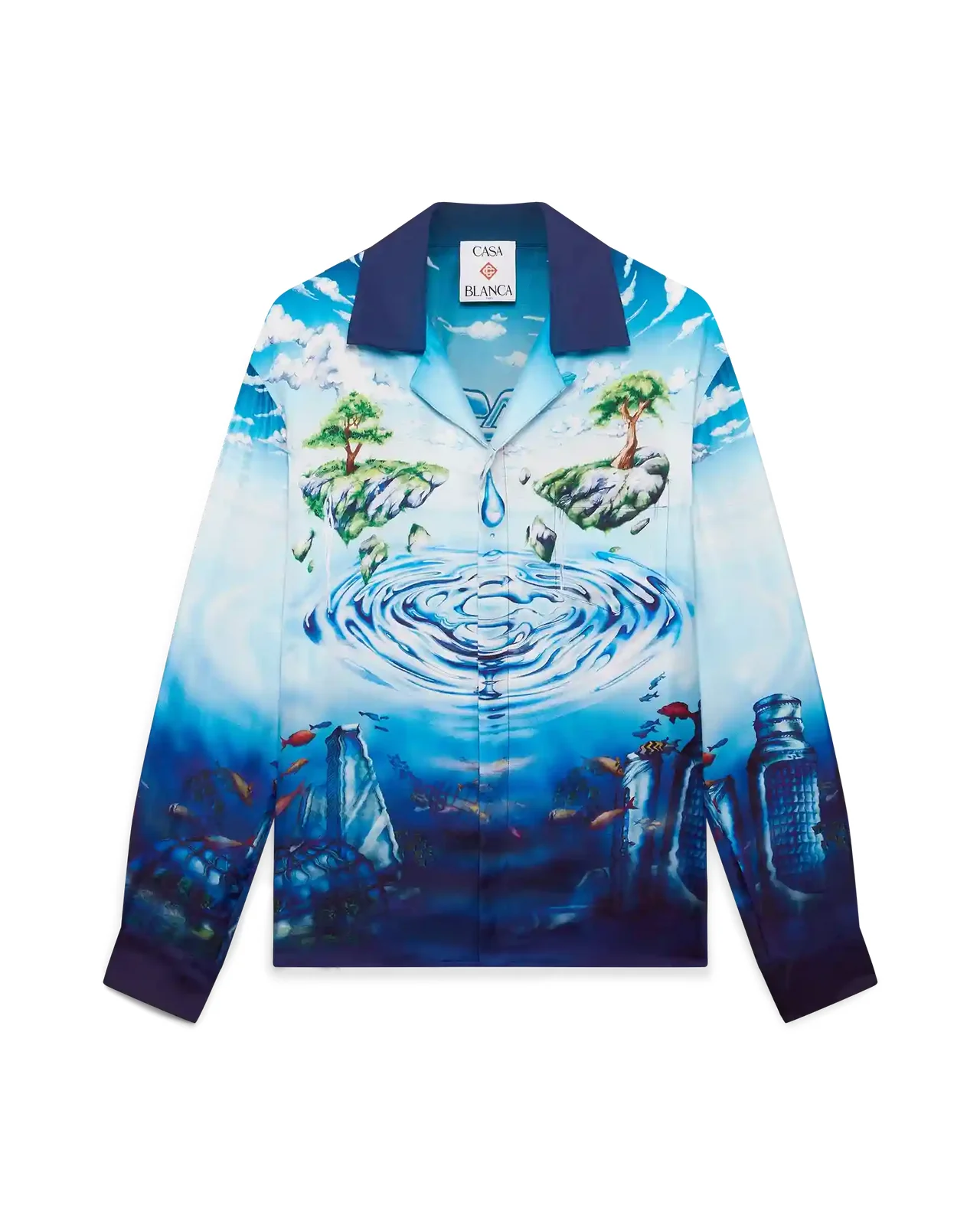 Lost Atlantis Long Sleeve Silk Shirt - 1