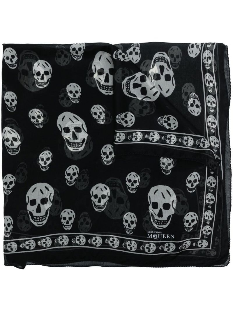 skull-print silk scarf - 1