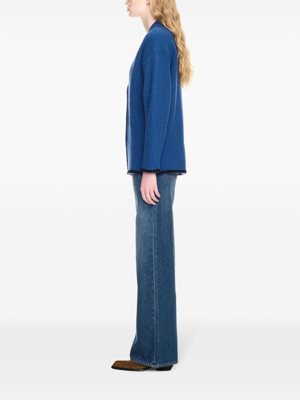 logo-embroidered cardigan - 3