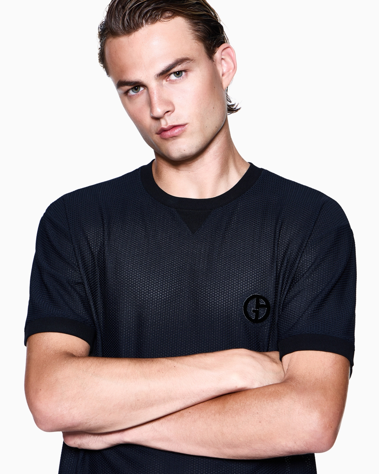 CREW-NECK T-SHIRT IN TECHNICAL WAFFLE FABRIC - 5