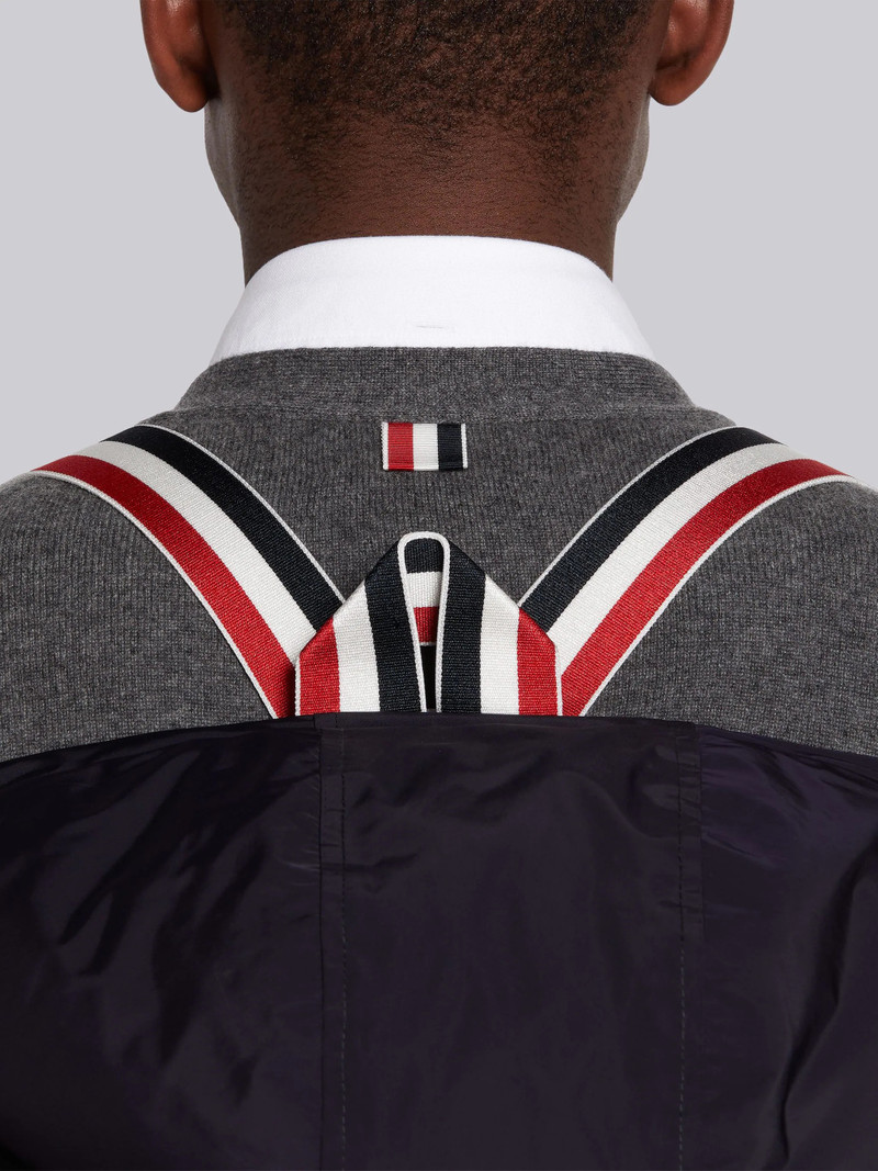 Navy Poly Twill Downfill Hooded Football 4-Bar Parka 5