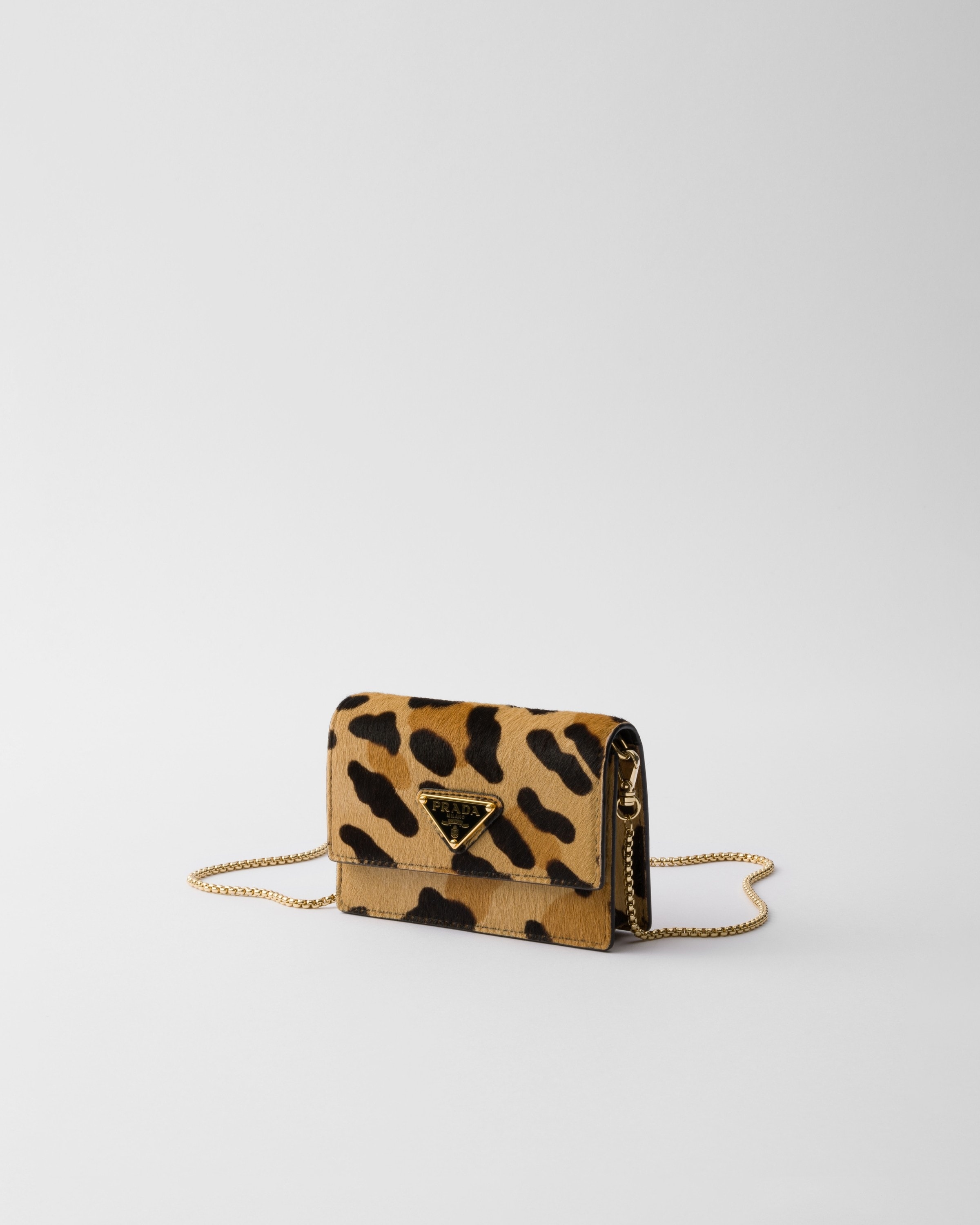 Printed leather card holder with shoulder strap - 2