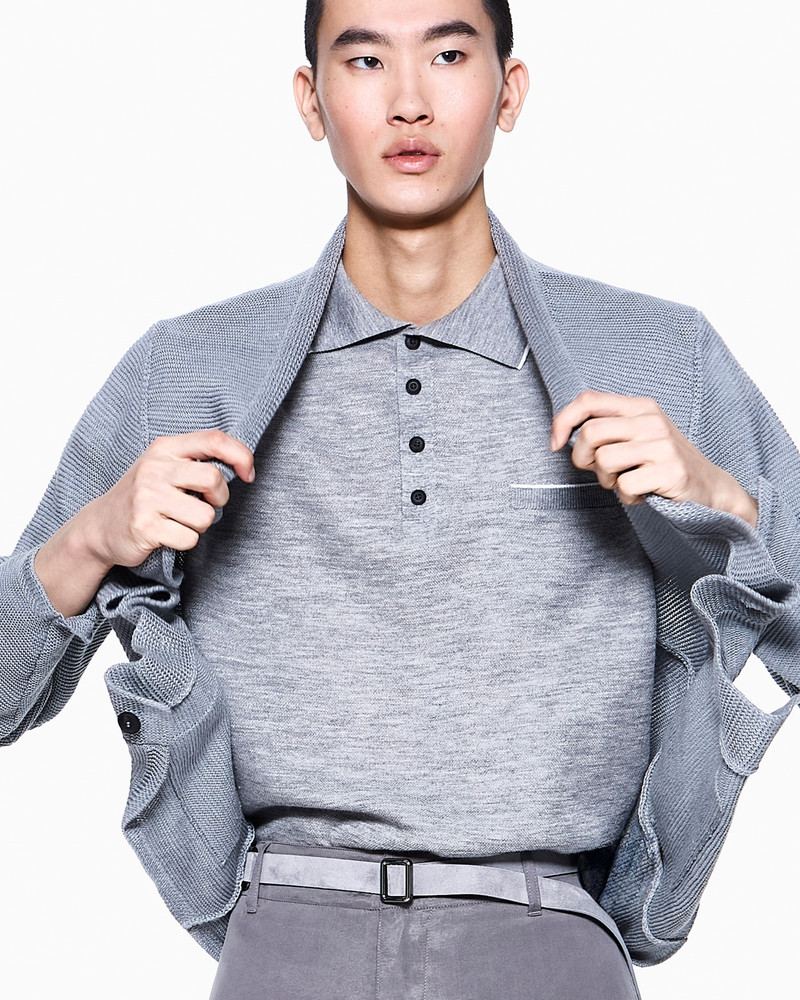 GIORGIO ARMANI POLO SHIRT IN CASHMERE AND SILK outlook