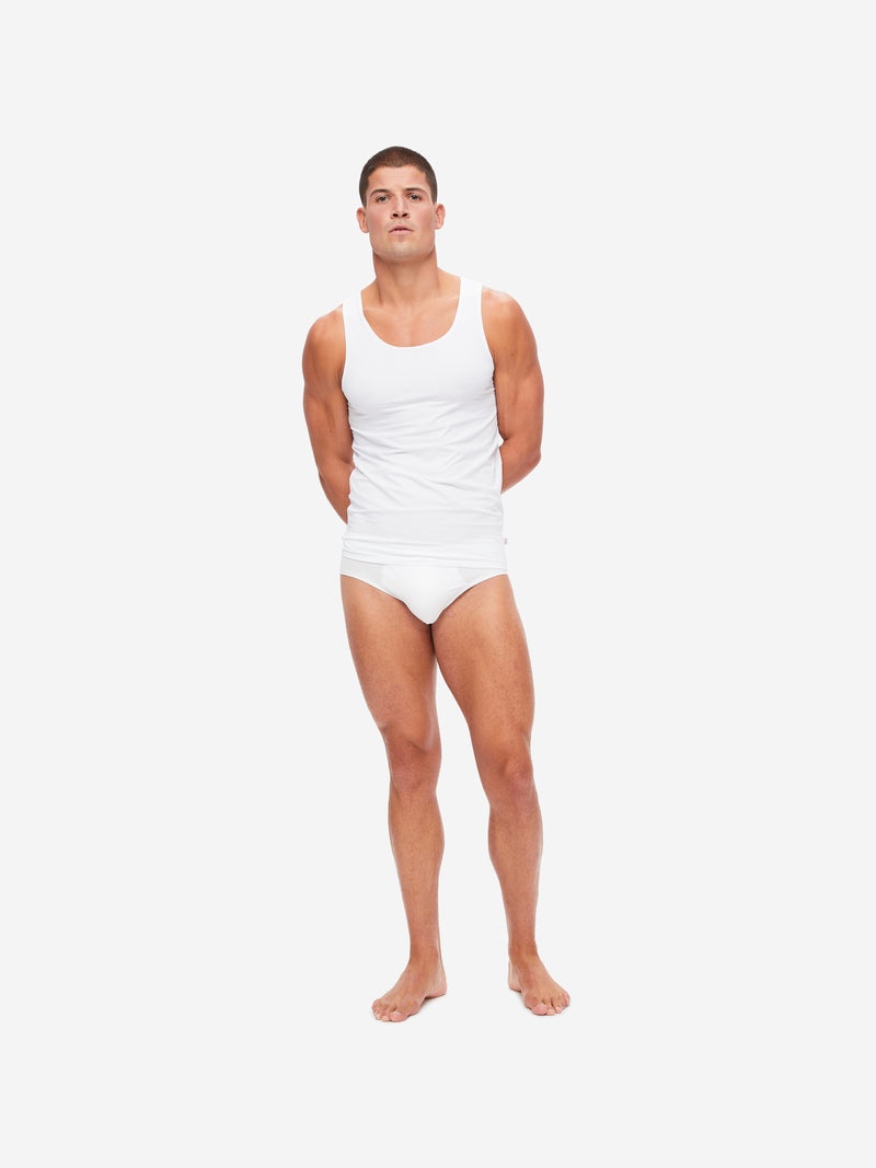 Men's Underwear Vest Jack Pima Cotton Stretch White - 3