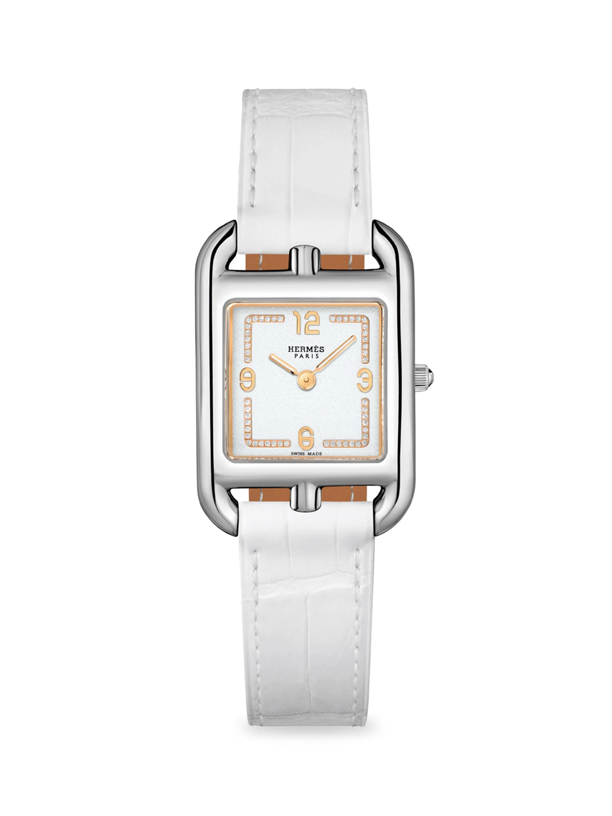 Women's Cape Cod Stainless Steel, 0.04 TCW Diamond & Alligator Strap Watch/23MM - White - 1