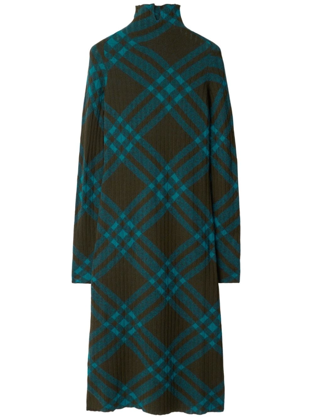 checkered wool blend shift dress - 1