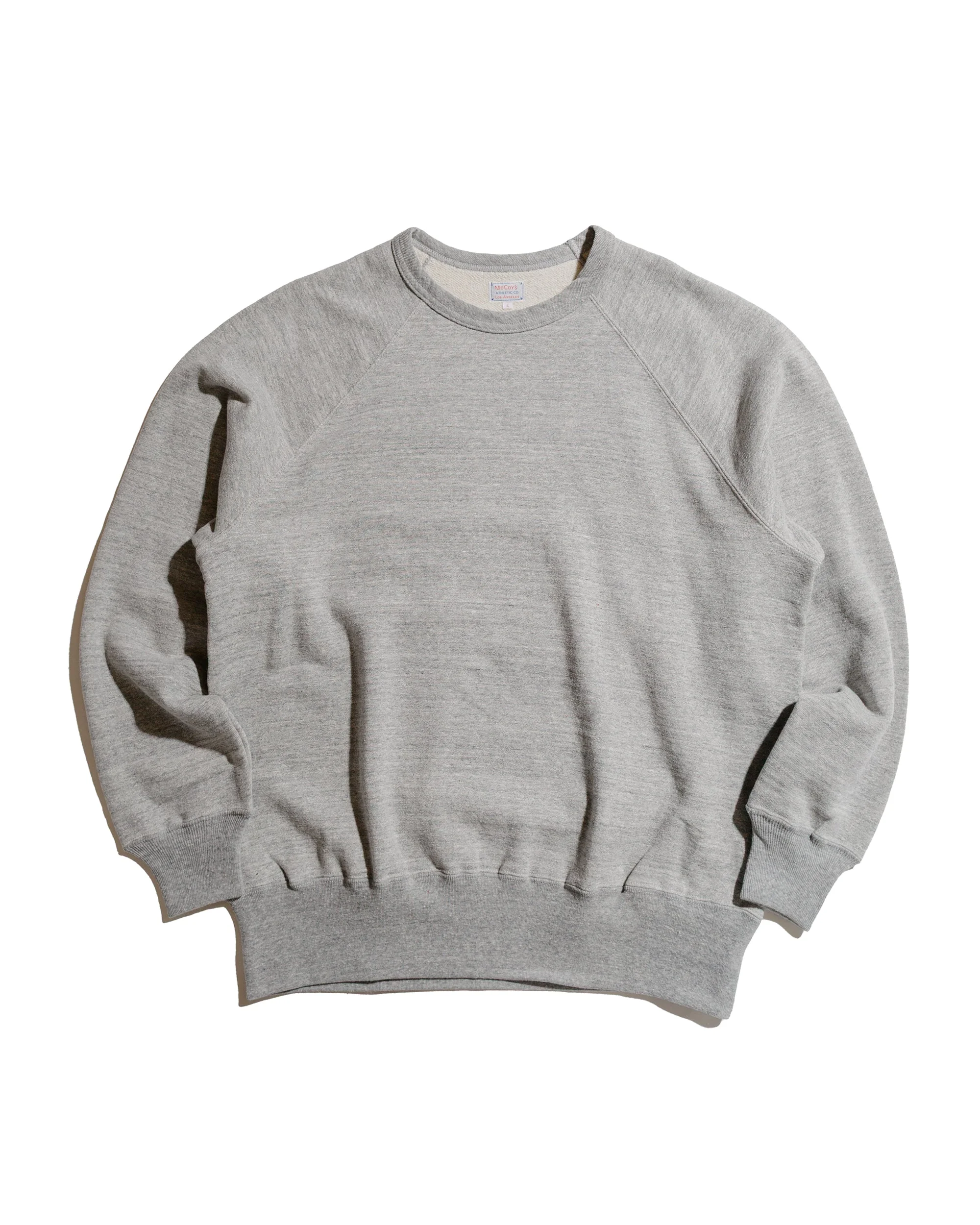 The Real McCoy’s MC24117 9 Oz. Loopwheel Raglan Sweatshirt Gray - 1