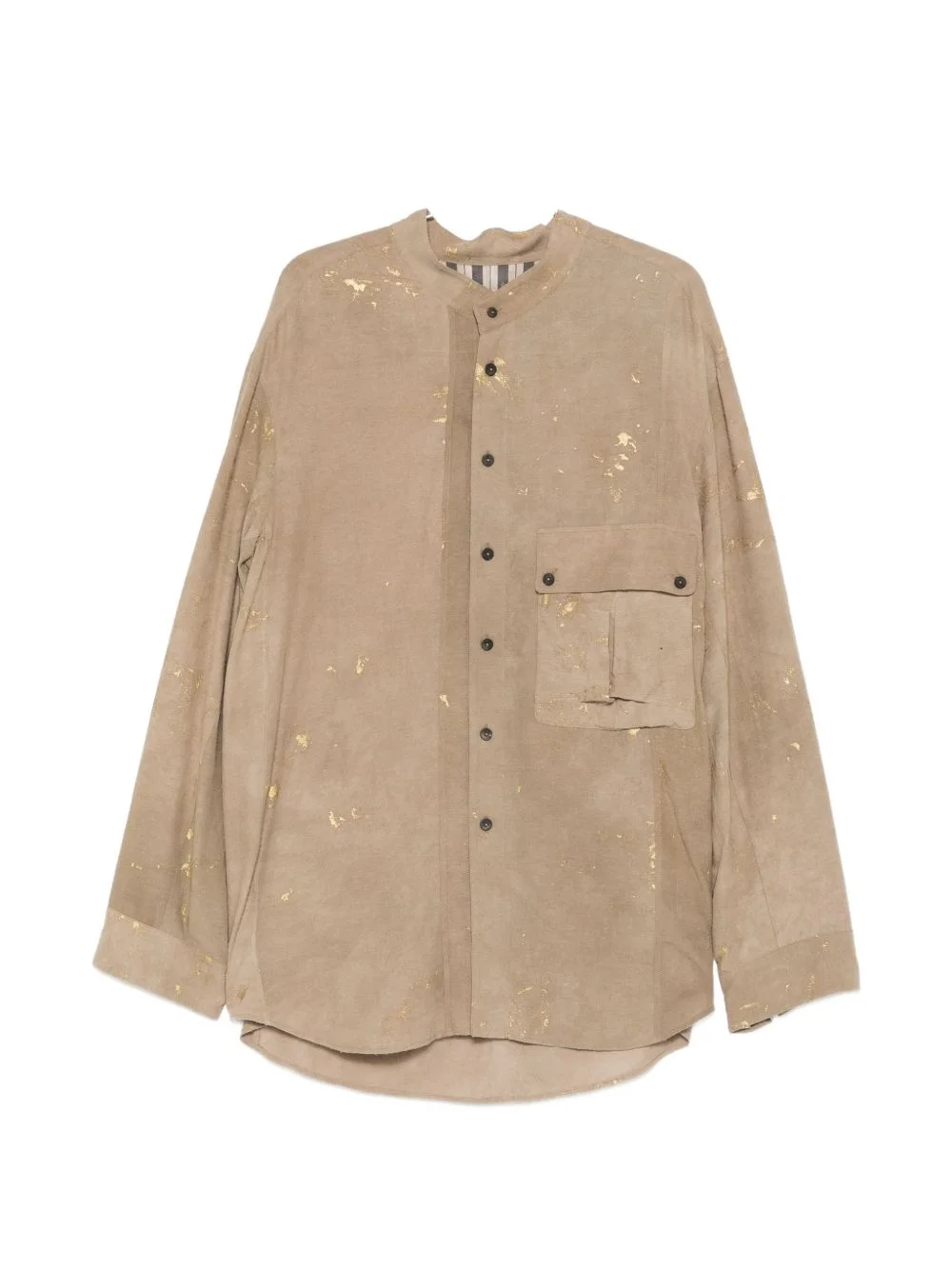 paint-splatter chest-pocket shirt - 1