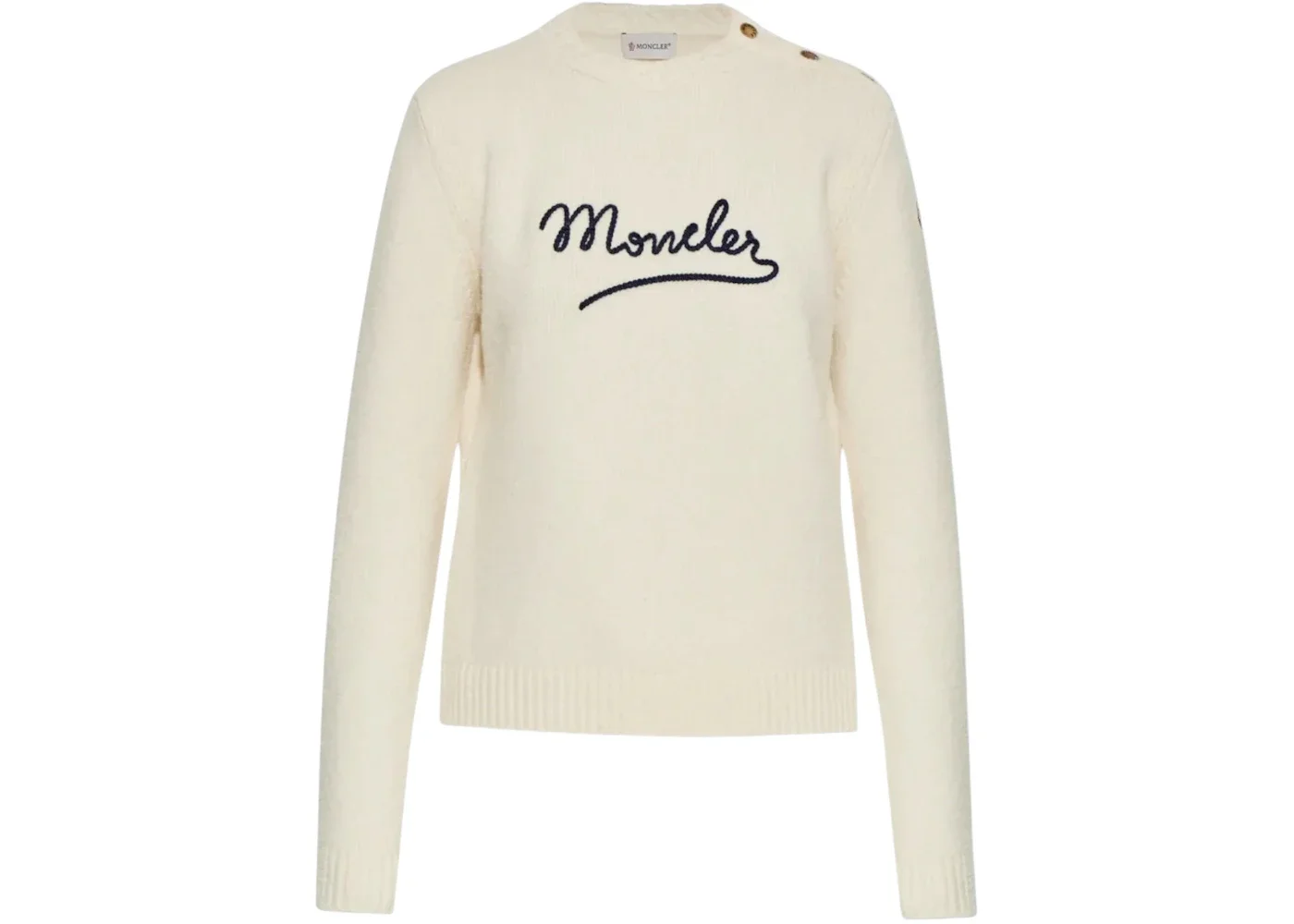 Moncler Women's Crewneck Long Sleeve Top Silk White - 1