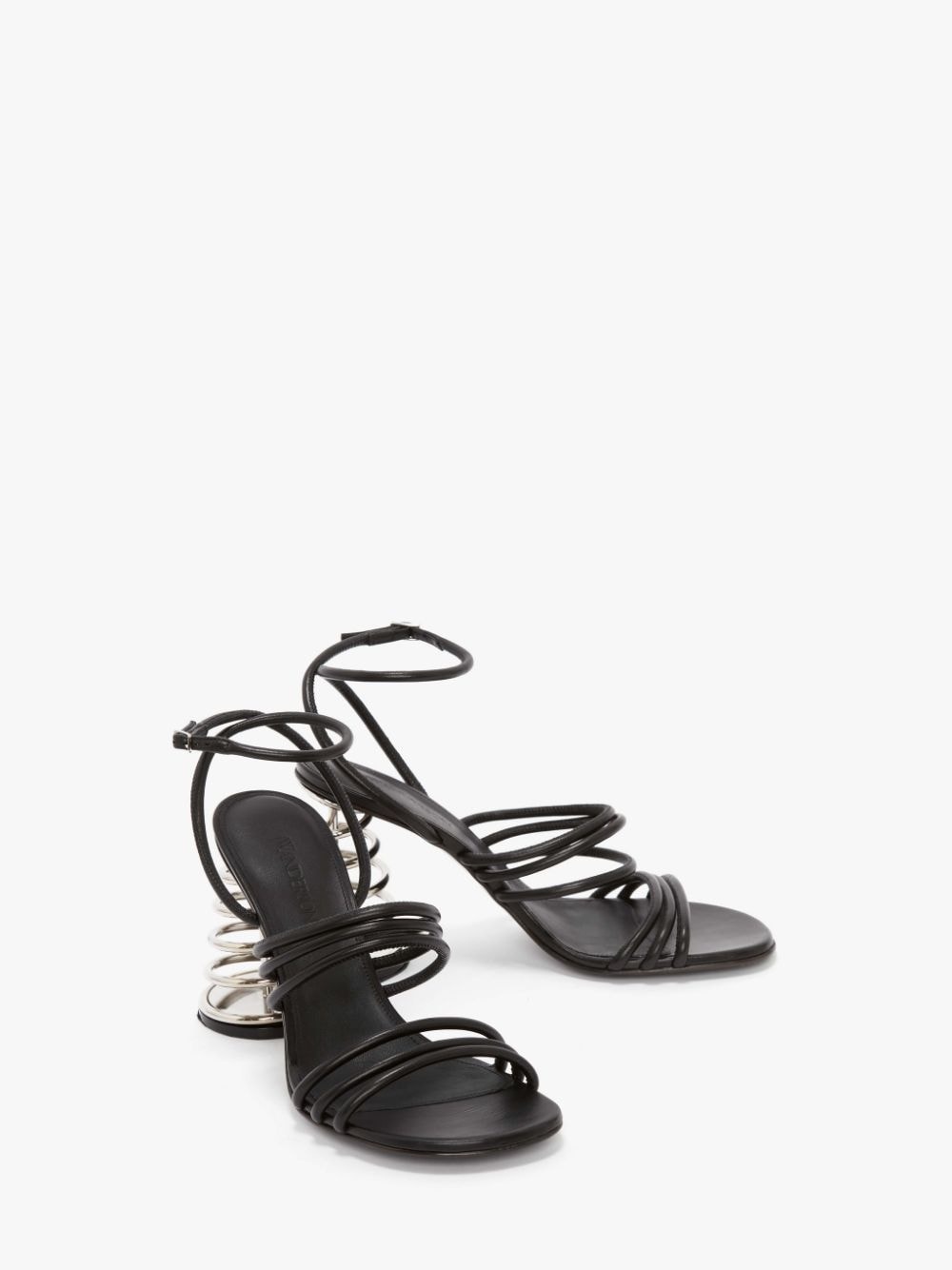 SPIRAL HEEL LEATHER SANDALS - 2