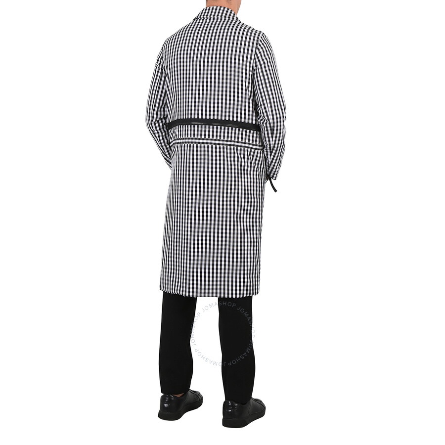 Burberry Men's Black Pattern Gingham Technical Wool Loop-back Car Coat - 5