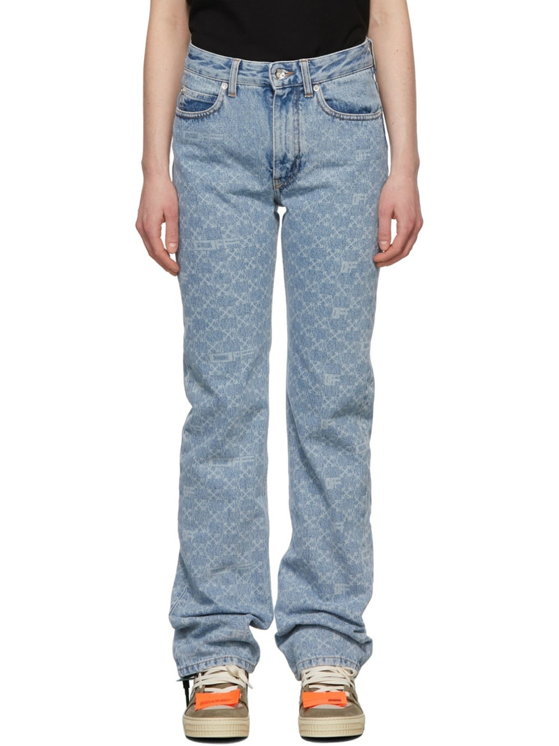 Blue Monogram Cool Baggy Jeans 1