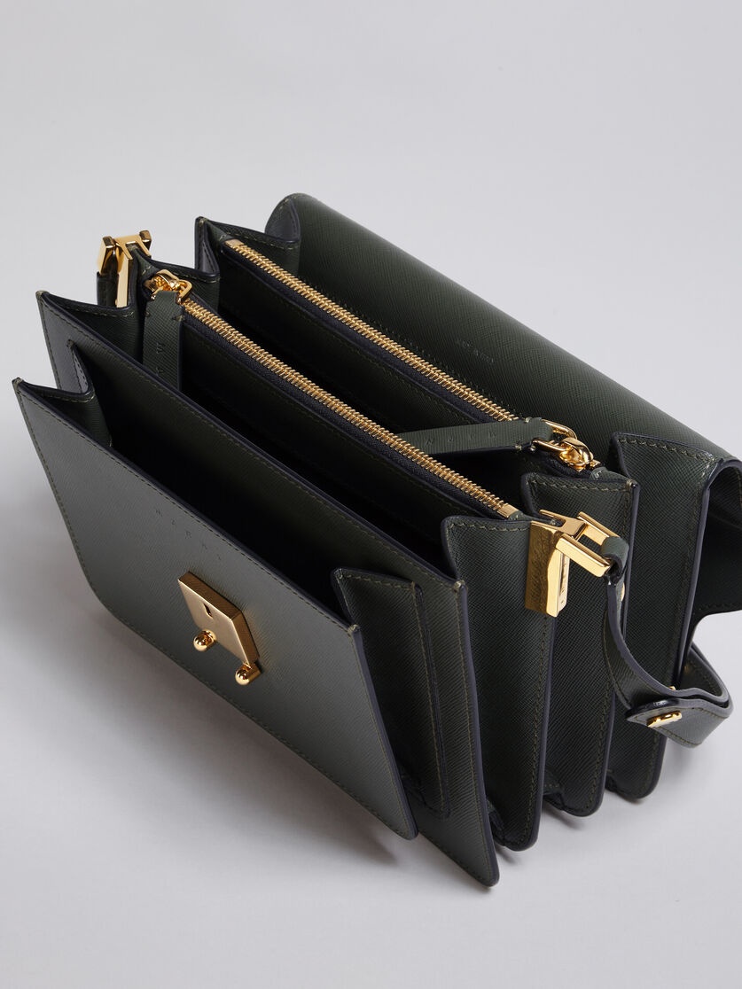 TRUNK MEDIUM BAG IN GREEN SAFFIANO LEATHER - 3