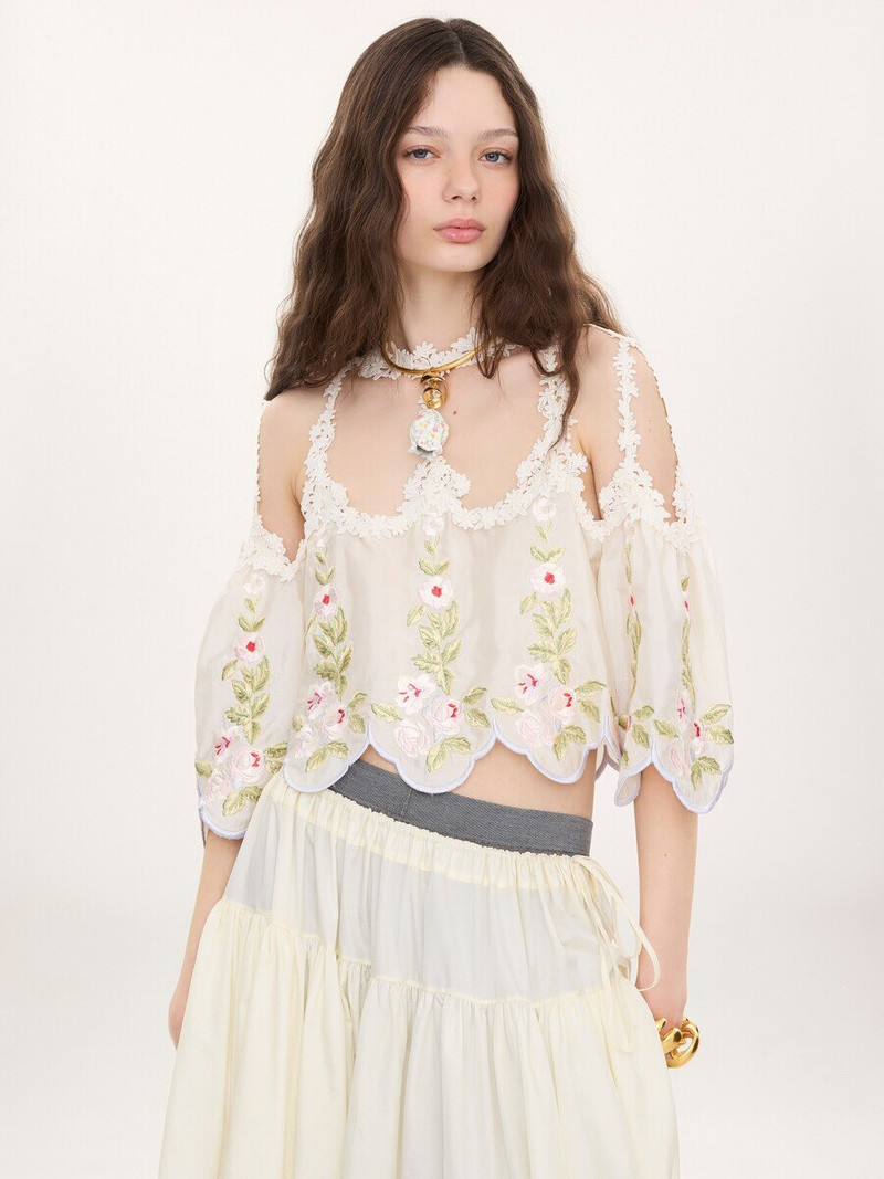 CUT-OUT CROPPED TOP IN TECHNICAL TAFFETA 3