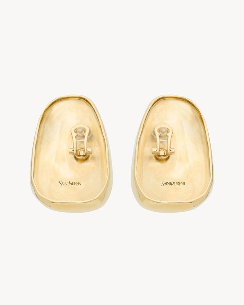 SAINT LAURENT CABOCHON EARRINGS IN RESIN AND METAL outlook