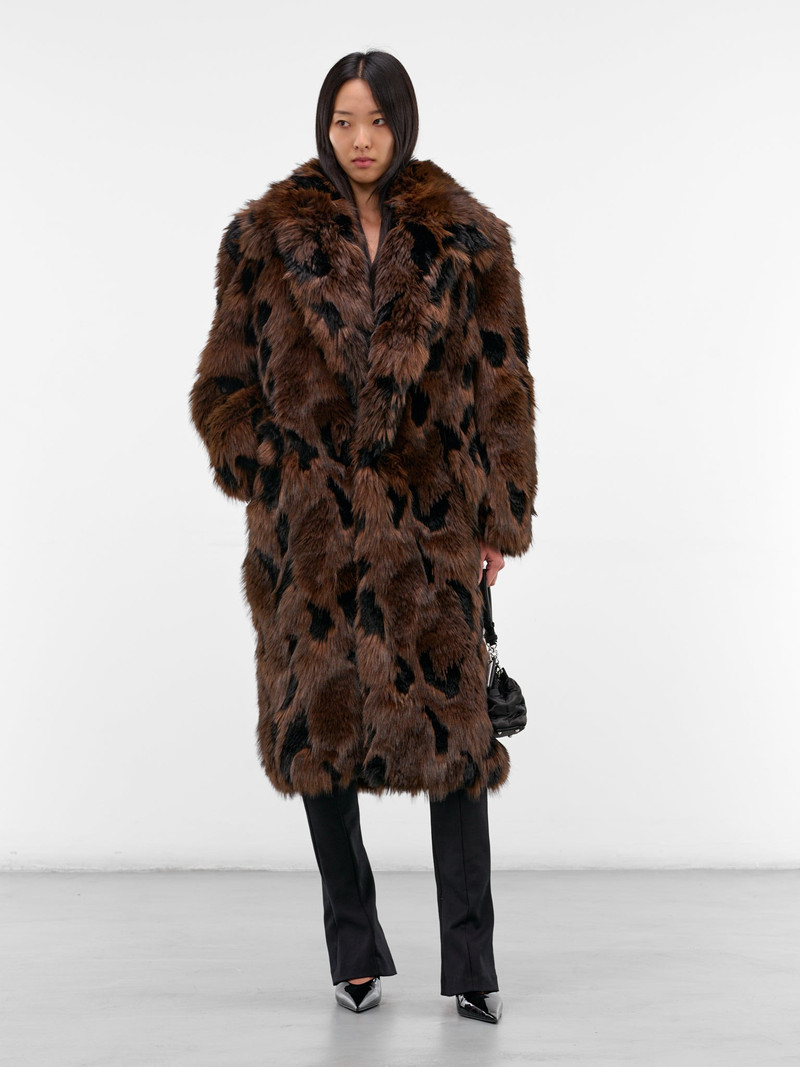 Junya Watanabe Brown Animalier Faux Fur Coat outlook