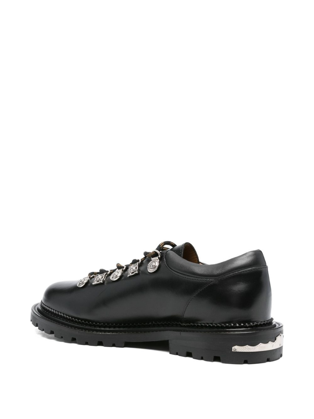 leather lace-up derby shoes - 3