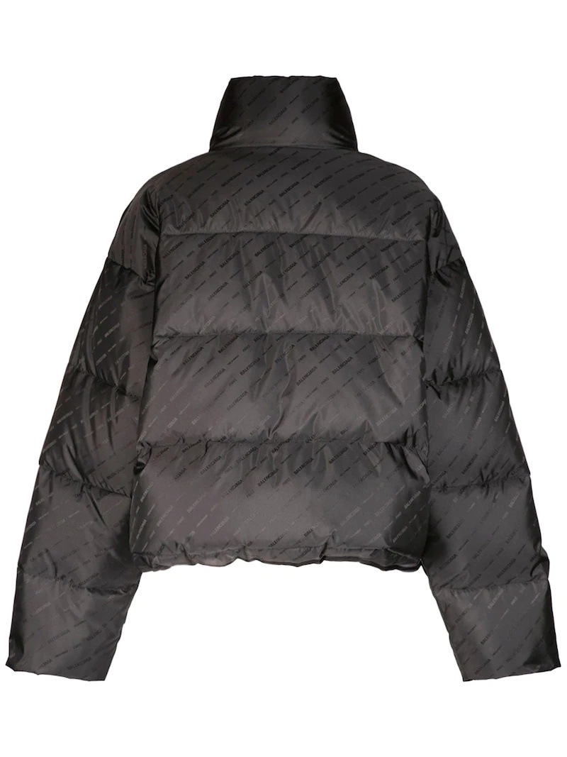 JACQUARD LOGO NYLON PUFFER JACKET - 5