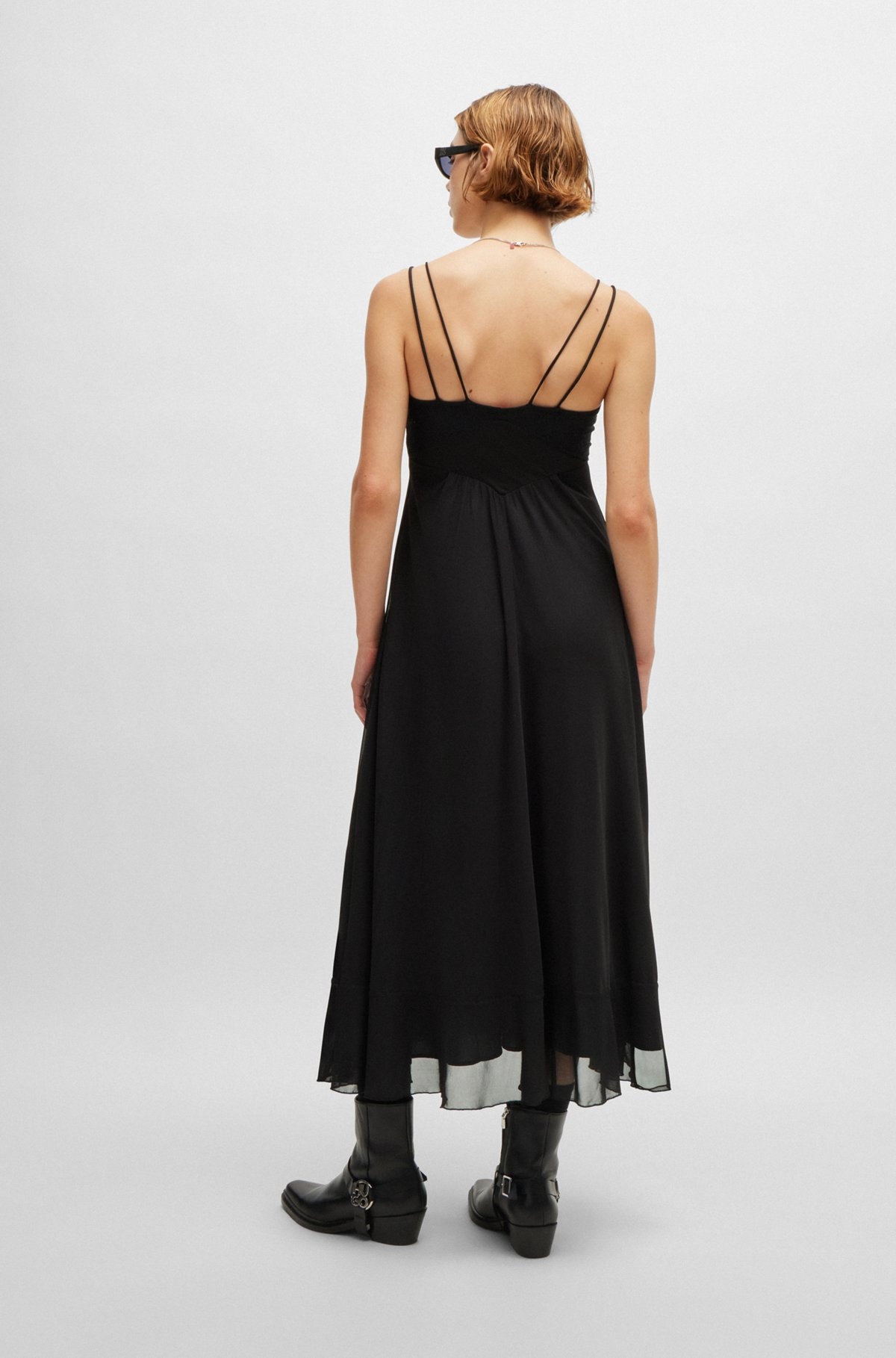 LACE-DETAIL DRESS WITH SPAGHETTI STRAPS - 3