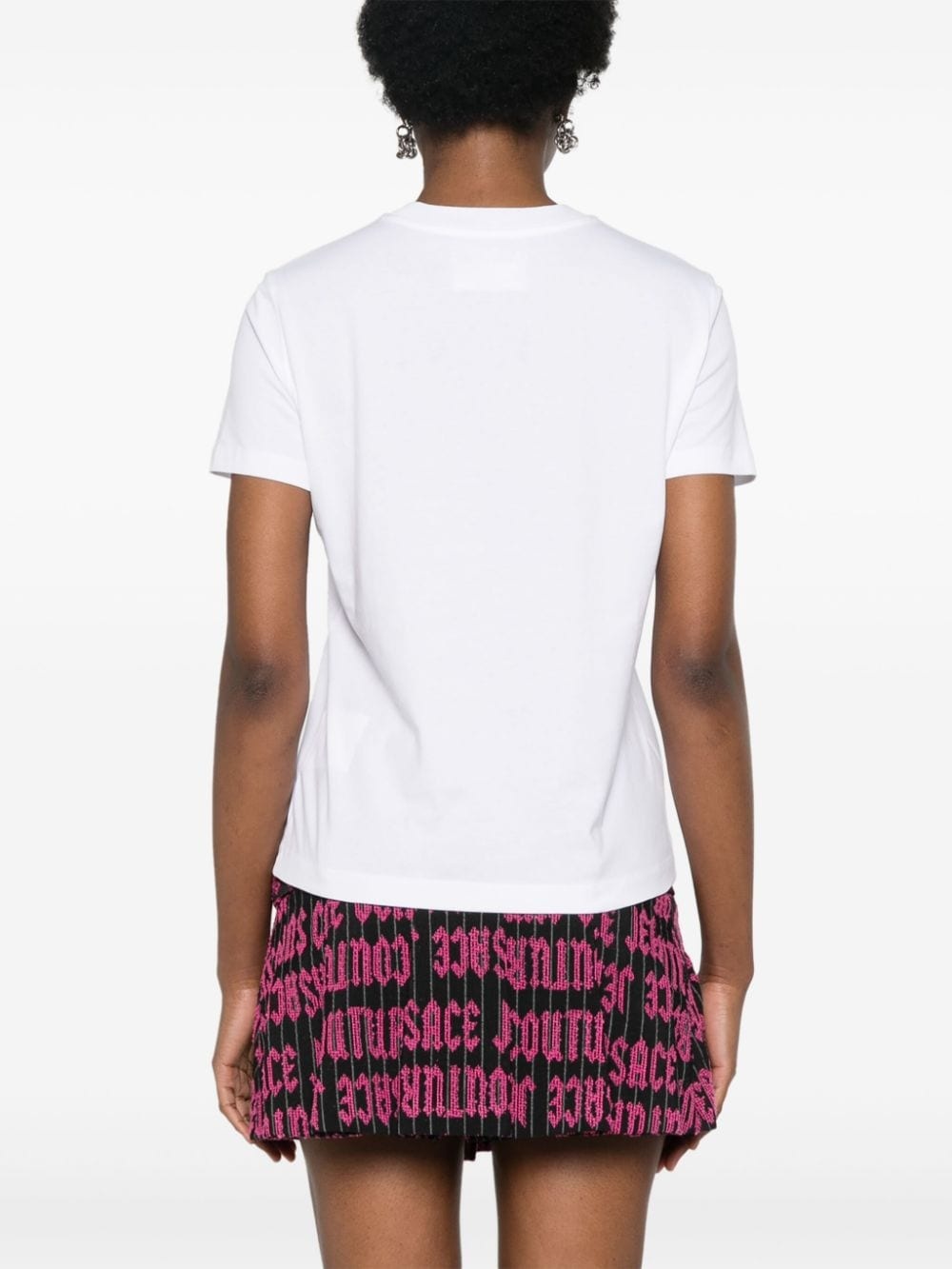 logo-tape cotton T-shirt - 4