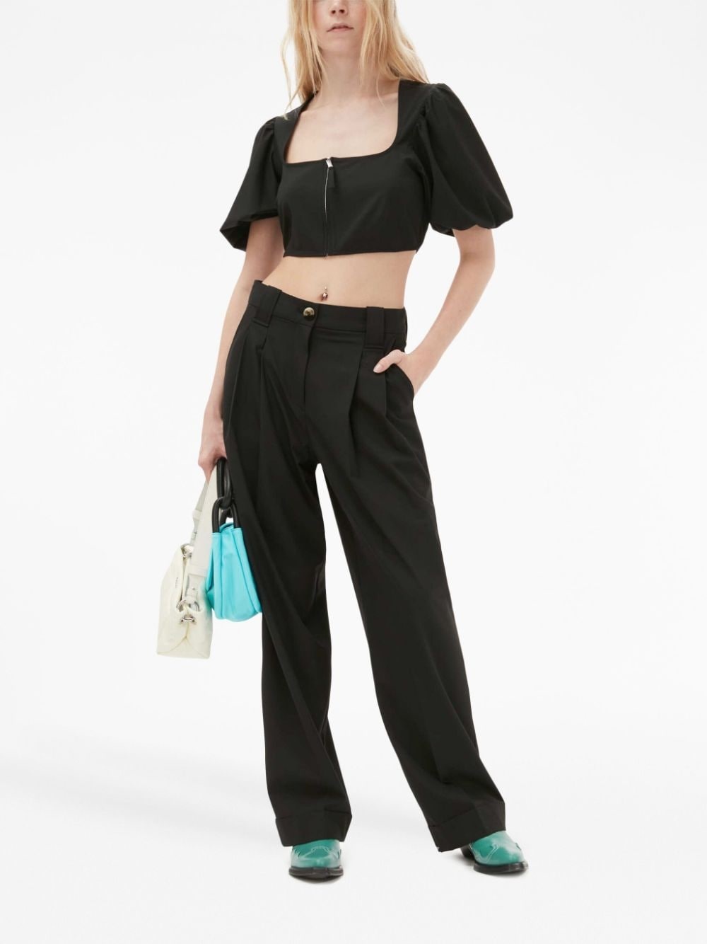 wide-leg tailores trousers - 2